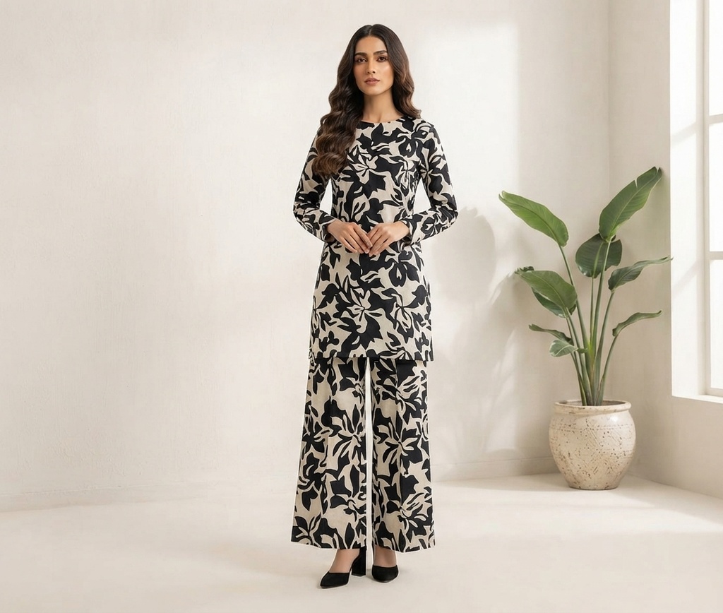 NISHAT Khaddar 2-Piece Unstitched Winter Suit – Premium Printed