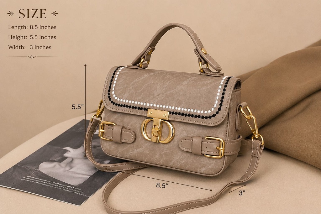 Premium Cross Body Bag for Girls (Light Brown)