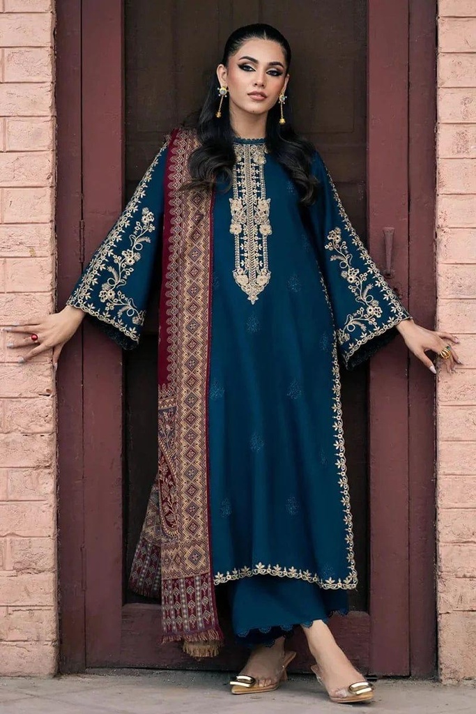IZEL Dhanak Embroidered 3-Piece Unstitched Winter Suit 2026