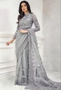 Maria B Saree New Arrival – Heavy Embroidered Sequin Unstitched Saree