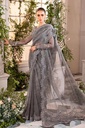 MARIA B Exclusive Heavy Embroidered Net Unstitched Saree – Adda Work & Cutwork