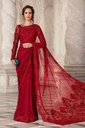 MARIA.B Exclusive Heavy Embroidered Net Unstitched Saree – Adda Work & Cutwork